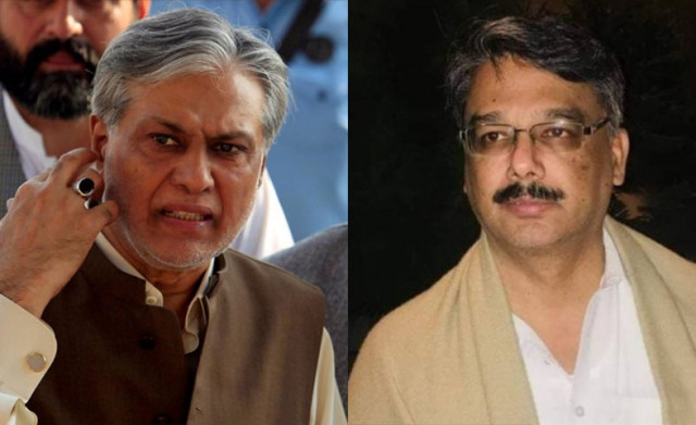 ajk prime minister chaudhry anwar ul haq r and minister for finance and revenue senator mohammad ishaq dar l photo file ajk prime minister chaudhry anwar ul haq r and minister for finance and revenue senator mohammad ishaq dar l photo file