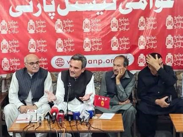 awami national party leaders announce quitting the anti government opposition alliance the pakistan democratic movement at a press conference in peshawar photo express