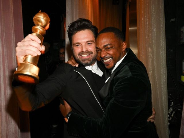 anthony mackie shouts out sebastian stan at golden globes we re still friends by the way