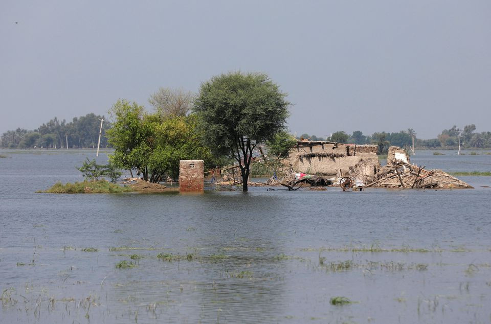A general view of a damaged house, following rains and floods during the monsoon season in Gari Yasin, Shikarpur, Pakistan August 31, 2022. REUTERS