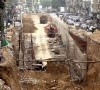 a view of the under construction underpass at karimabad in federal b area of karachi pakistan photo app