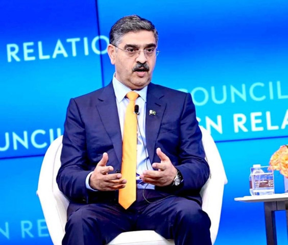 caretaker prime minister anwaarul kakar addressed the council on foreign relations photo app caretaker prime minister anwaarul kakar addressed the council on foreign relations photo app