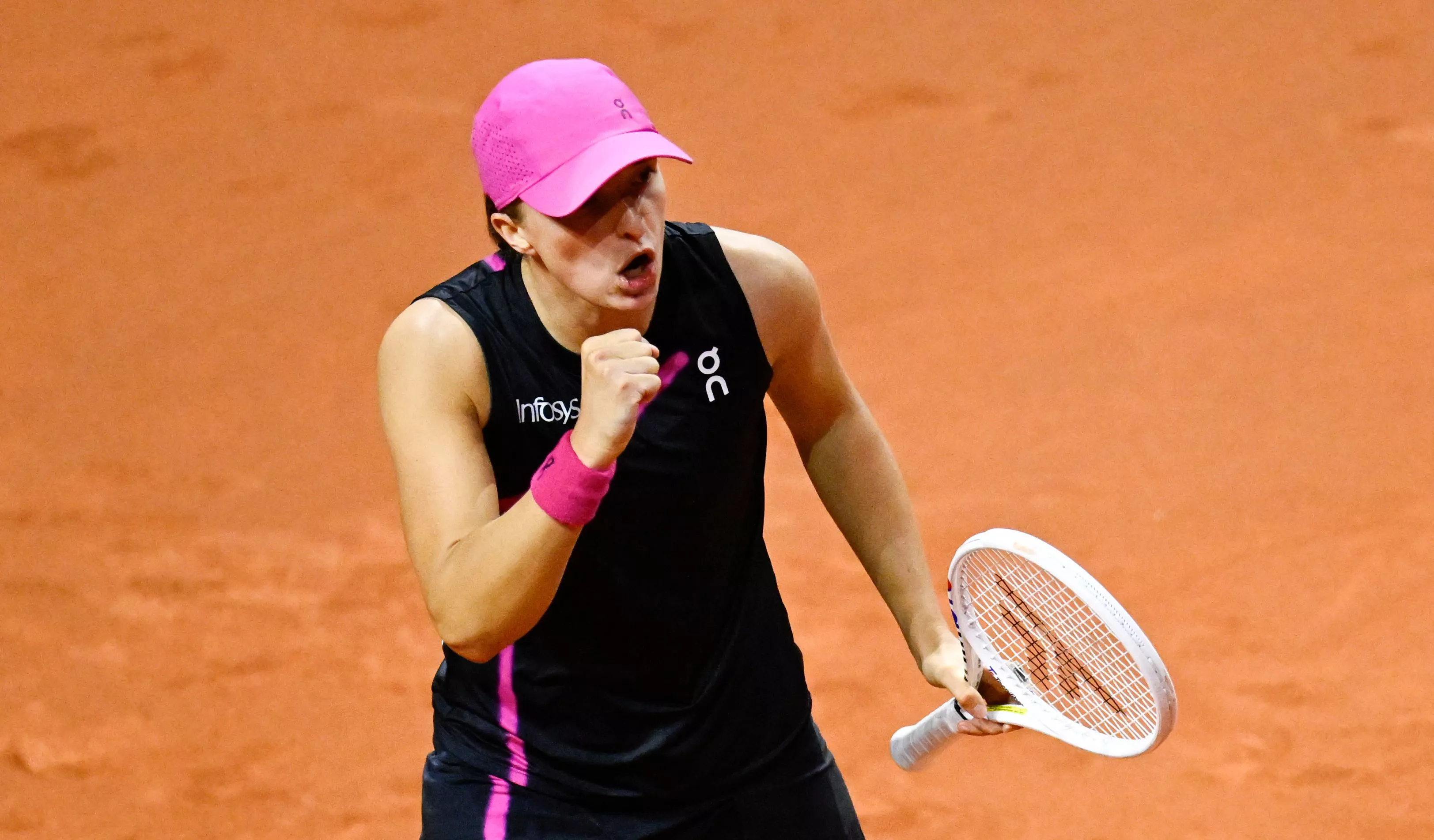 clinical iga swiatek reacts as she plays against emma raducanu not in picture during their women s tennis grand prix wta tournament quarterfinal in stuttgart southwestern germany photo afp clinical iga swiatek reacts as she plays against emma raducanu not in picture during their women s tennis grand prix wta tournament quarterfinal in stuttgart southwestern germany photo afp