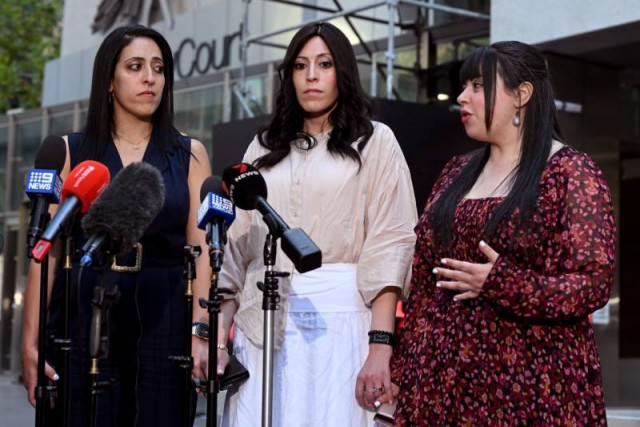 sisters elly sapper l nicole meyer c and dassi erlich r speak to the media outside the county court in melbourne after the trial of former school principal malka leifer photo afp sisters elly sapper l nicole meyer c and dassi erlich r speak to the media outside the county court in melbourne after the trial of former school principal malka leifer photo afp