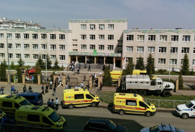 a view shows school number 175 following a recent shooting in kazan russia may 11 2021 photo reuters a view shows school number 175 following a recent shooting in kazan russia may 11 2021 photo reuters