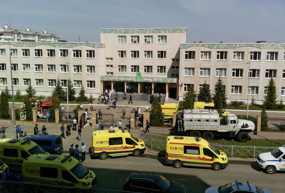 a view shows school number 175 following a recent shooting in kazan russia may 11 2021 photo reuters