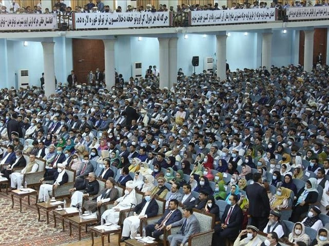 abdullah abdullah says over 3 000 participants voiced support for the government s calls for a permanent cease fire and international guarantees that the taliban will not resort to violence again photo aa abdullah abdullah says over 3 000 participants voiced support for the government s calls for a permanent cease fire and international guarantees that the taliban will not resort to violence again photo aa
