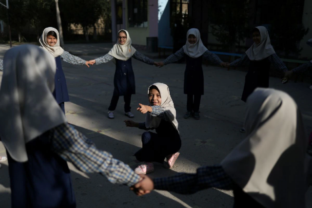 afghan girls play in a school in kabul afghanistan september 18 2021 photo reuters afghan girls play in a school in kabul afghanistan september 18 2021 photo reuters