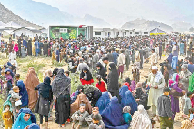 a large number of afghan refugees are documented in a holding center in landi kotal before their repatriation photo express