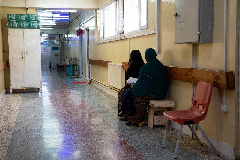 pregnant women wait at the corridor of the doctors without borders msf  run maternity hospital in khost afghanistan photo afp