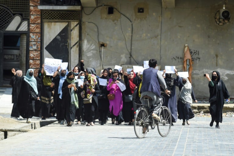 afghan women protest in kabul on april 29 2023 photo afp