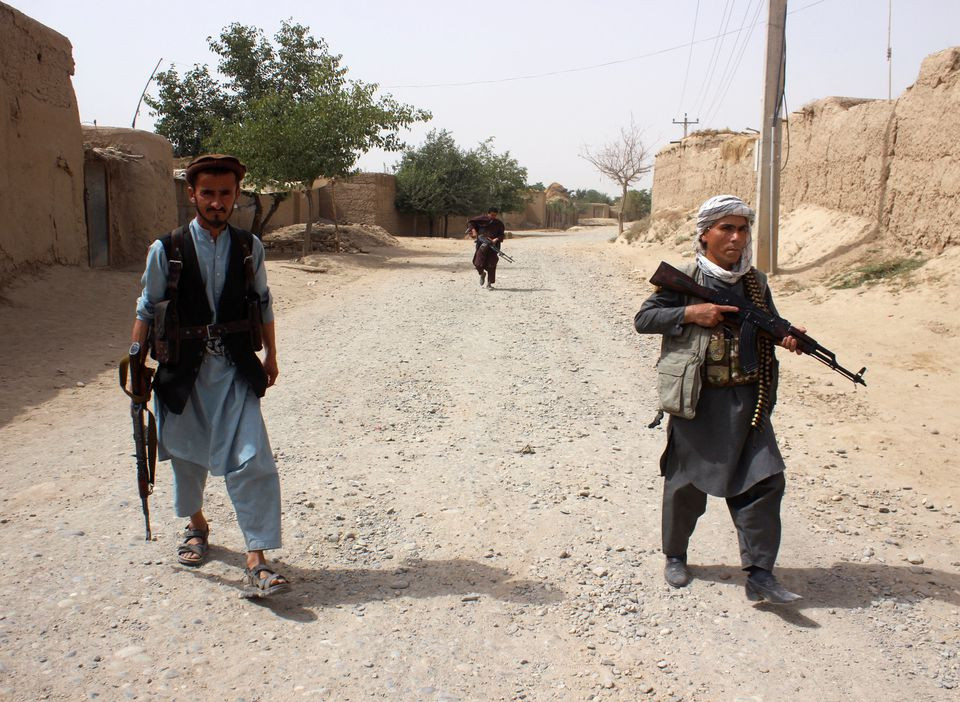 armed afghan militias patrol on the outskirts of takhar province afghanistan july 11 2021 photo reuters