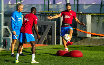 dembele aguero return to barcelona training dembele aguero return to barcelona training