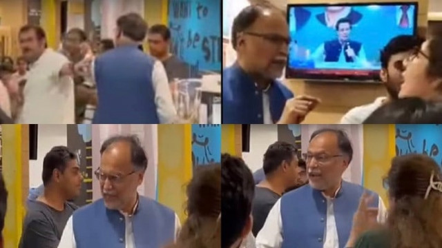 the pml n leader was heckled by a family at a restaurant at bhera interchange m2 motorway photo screengrabs the pml n leader was heckled by a family at a restaurant at bhera interchange m2 motorway photo screengrabs