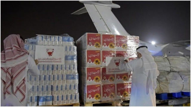 volunteers label a shipment of humanitarian aid to be sent to afghanistan at bahrain international airport on muharraq island near the capital manama on september 4 2021 photo afp volunteers label a shipment of humanitarian aid to be sent to afghanistan at bahrain international airport on muharraq island near the capital manama on september 4 2021 photo afp