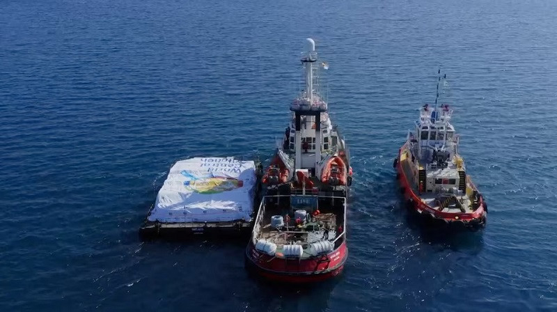 aid ship sails amidst a test to launch a sea route from cyprus to deliver aid to residents of the gaza strip at sea march 12 2024 photo reuters