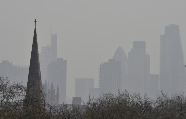 the city of london financial district is seen from primrose hill as high air pollution obscures the skyline over london april 10 2015 photo reuters file