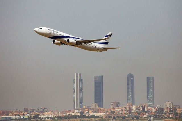 an el al israel airlines boeing 737 900er airplane takes off from the adolfo suarez madrid barajas airport as seen from paracuellos del jarama outside madrid spain august 8 2018 photo reuters an el al israel airlines boeing 737 900er airplane takes off from the adolfo suarez madrid barajas airport as seen from paracuellos del jarama outside madrid spain august 8 2018 photo reuters