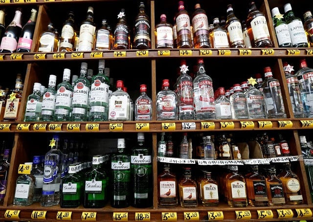 bottles of alcoholic beverages are seen for sale in a shop in glasgow scotland britain may 1 2018 photo reuters bottles of alcoholic beverages are seen for sale in a shop in glasgow scotland britain may 1 2018 photo reuters