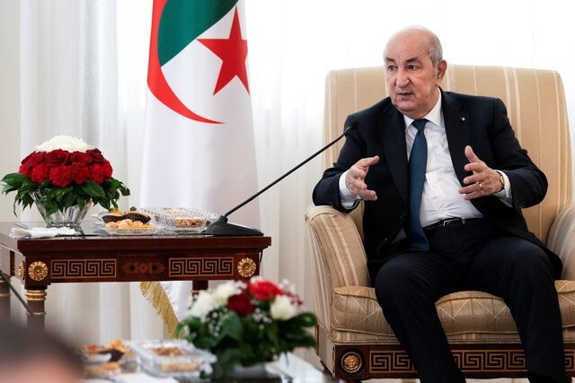 algeria s president abdelmadjid tebboune at el mouradia palace the president s official residence in algiers algeria march 30 2022 photo reuters algeria s president abdelmadjid tebboune at el mouradia palace the president s official residence in algiers algeria march 30 2022 photo reuters