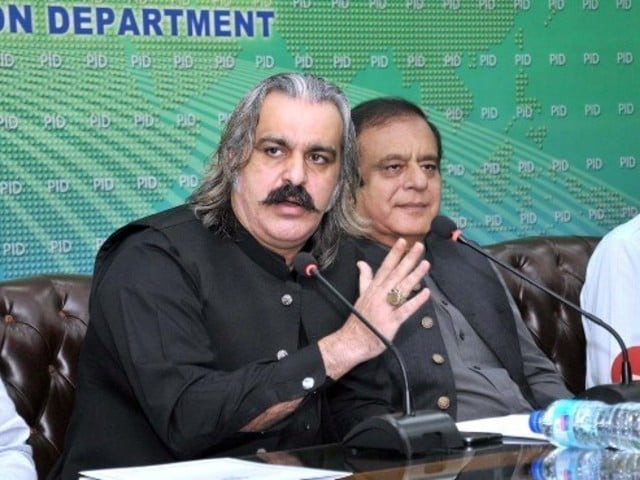 federal minister for kashmir affairs and gilgit baltistan ali amin gandapur along with federal minister for information shibli faraz addresses press conference photo app federal minister for kashmir affairs and gilgit baltistan ali amin gandapur along with federal minister for information shibli faraz addresses press conference photo app
