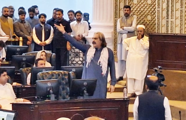 khyber pakhtunkhwa chief minister ali amin gandapur reappeared at the provincial assembly on sunday photo express