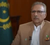 former president dr arif alvi pictured during an interview photo file