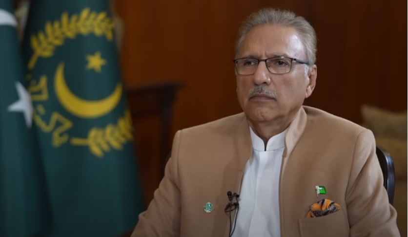 president arif alvi pictured during his interview screengrab