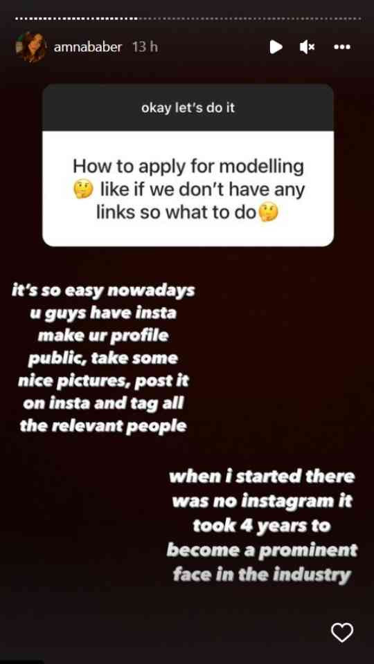 Amna Baber shares nuggets of wisdom for aspiring models