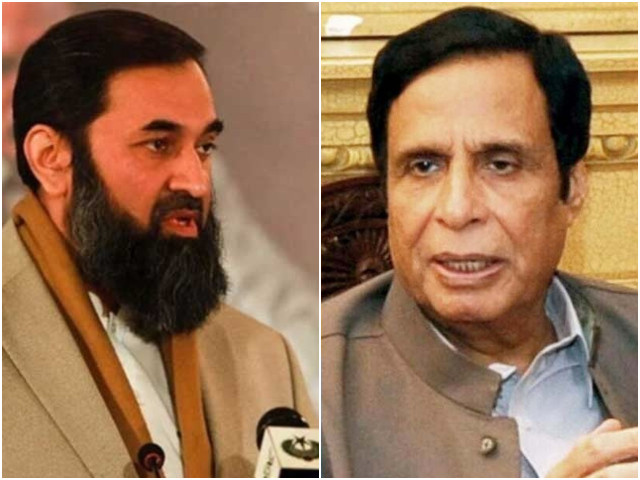 governor of punjab muhammad baligh ur rehman l chief minister of punjab chaudhry pervaiz elahi r photo file