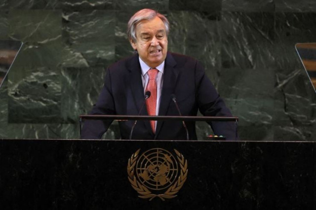 united nations secretary general antonio guterres speaks during the transforming education summit on the sidelines of the united nations general assembly at un headquarters in manhattan new york city new york us september 19 2022 photo reuters united nations secretary general antonio guterres speaks during the transforming education summit on the sidelines of the united nations general assembly at un headquarters in manhattan new york city new york us september 19 2022 photo reuters