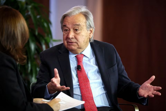 un secretary general antonio guterres speaks at the reutersnext newsmaker event in new york city new york us november 8 2023 photo reuters un secretary general antonio guterres speaks at the reutersnext newsmaker event in new york city new york us november 8 2023 photo reuters