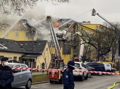 apartment building near vienna partially collapses after apparent explosion