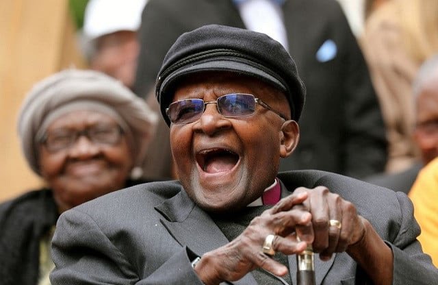 archbishop desmond tutu laughs as crowds gather to celebrate his birthday by unveiling an arch in his honour outside st george s cathedral in cape town south africa october 7 2017 photo reuters archbishop desmond tutu laughs as crowds gather to celebrate his birthday by unveiling an arch in his honour outside st george s cathedral in cape town south africa october 7 2017 photo reuters