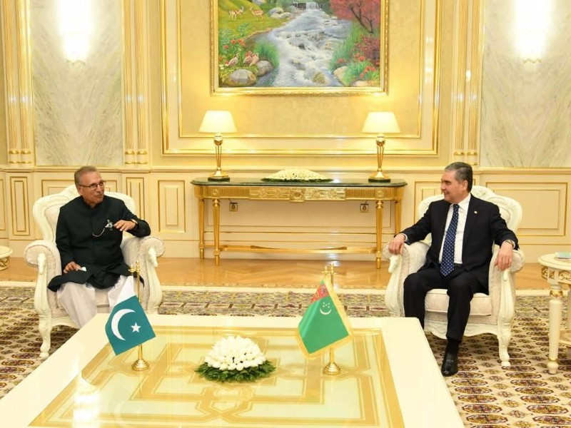 president arif alvi meets president of turkmenistan gurbanguly berdimuhamedov on the sidelines of the 15th summit of economic cooperation organisation eco in ashgabat photo express