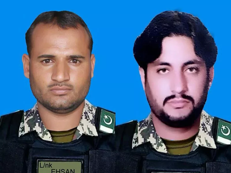 33 year old lance naik ehsan badshah l and 30 year old lance naik sajid hussain r were martyred in razmak area of north waziristan district photo ispr
