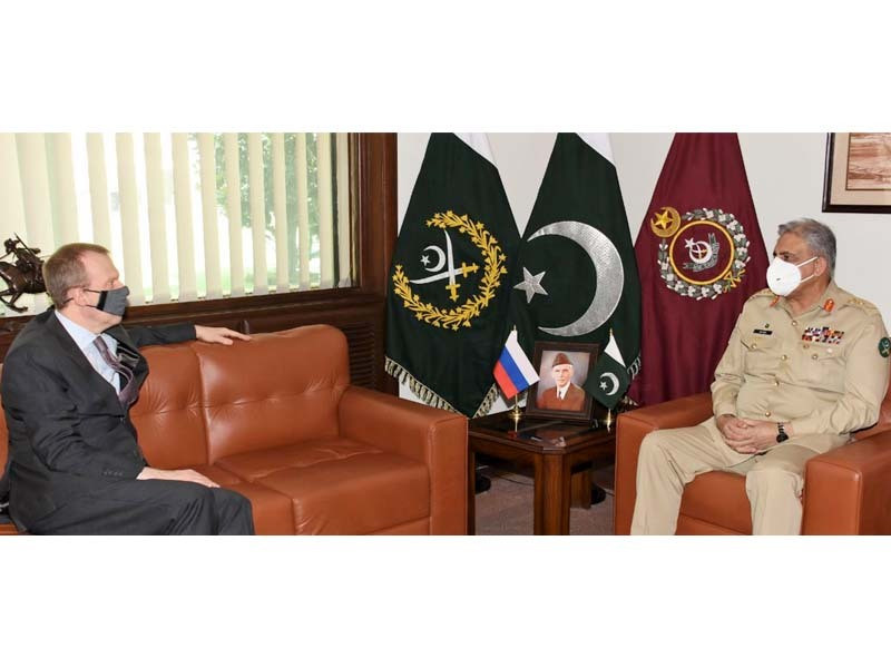 danila v ganich russian ambassador to pakistan called on general qamar javed bajwa at ghq in rawalpindi photo ispr