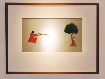 art exhibition miniaturised musings on greed and fear