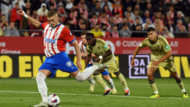 remarkable artem dovbyk boosted his golden boot hopes with a hat trick for girona photo afp remarkable artem dovbyk boosted his golden boot hopes with a hat trick for girona photo afp