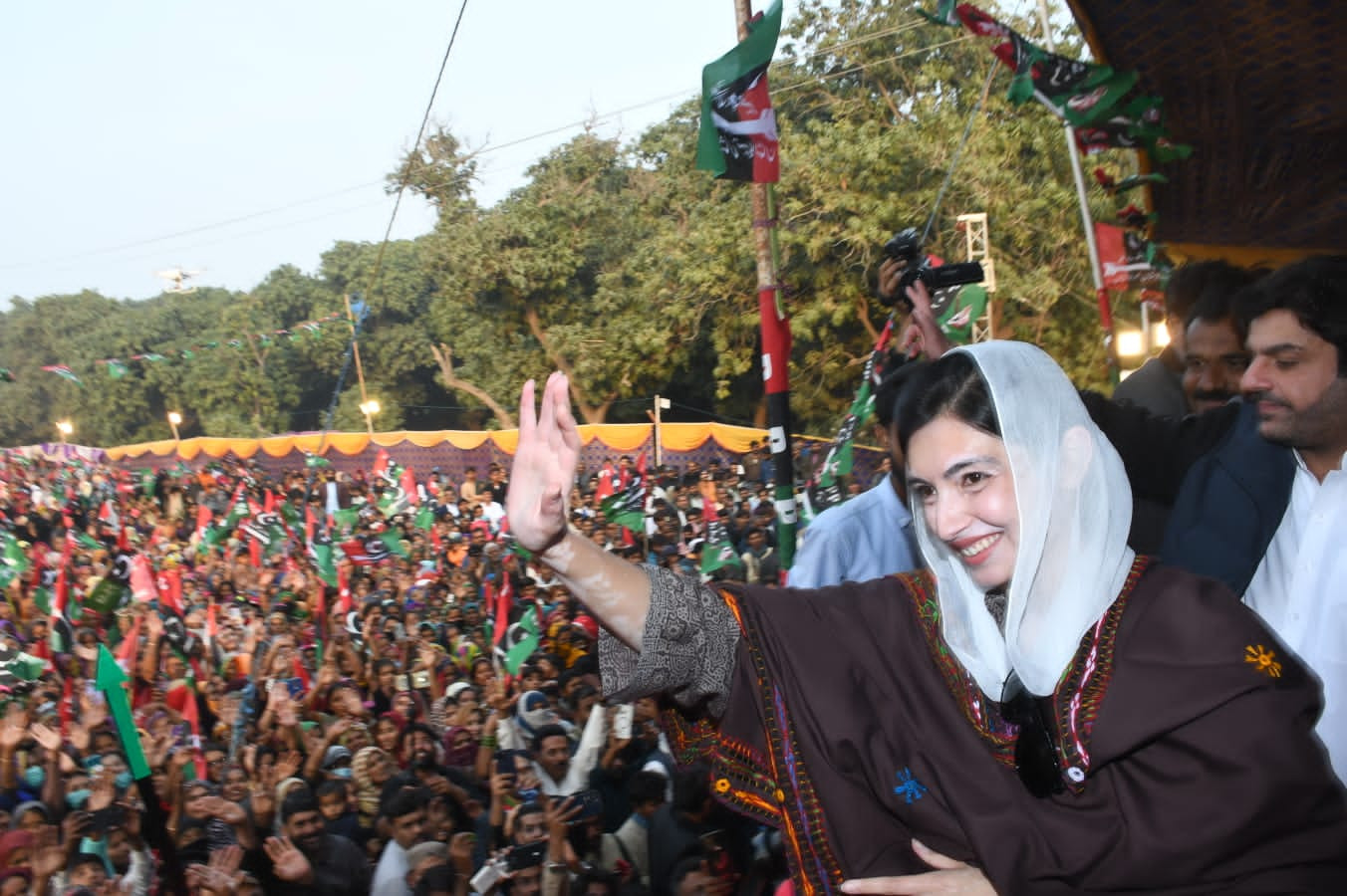 aseefa bhutto zardari addressing a women s workers convention in shahpur rizvi area of sindh s tando allahyar district on wednesday photo express