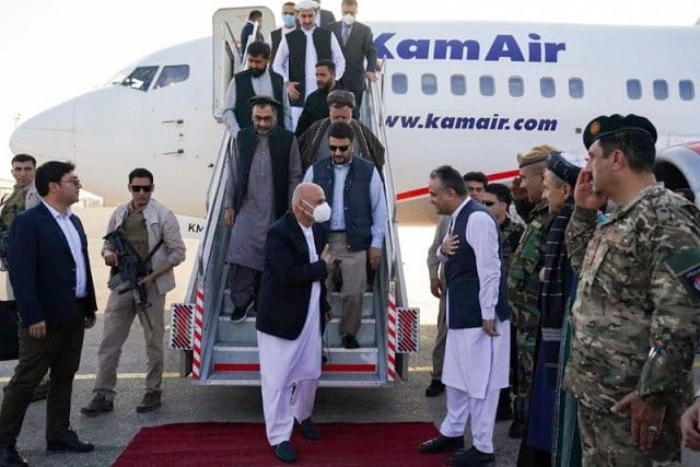 afghanistan president ashraf ghani arrives in mazar i sharif to check the security situation of the northern provinces afghanistan august 11 2021 photo reuters