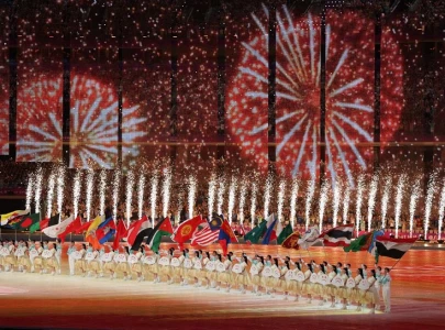 crowd roar as xi opens hangzhou asian games