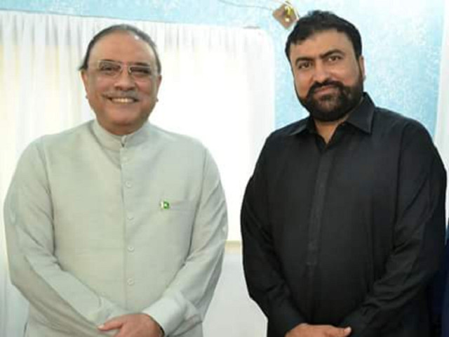 ppp co chairperson and former president asif ali zardari with former caretaker interior minister sarfraz bugti photo express