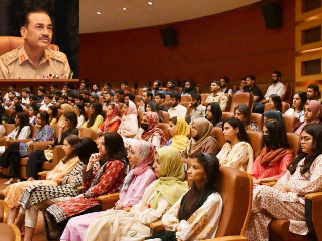 chief of army staff coas general syed asim munir addressing the participants of yearly ispr internship program being attended by over 370 students from various universities across pakistan photo ispr chief of army staff coas general syed asim munir addressing the participants of yearly ispr internship program being attended by over 370 students from various universities across pakistan photo ispr