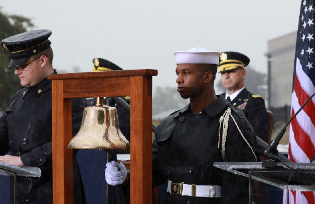 a bell is rung during a ceremony to honor victims of the september 11 2001 attacks at the pentagon in washington us september 11 2022 photo reuters a bell is rung during a ceremony to honor victims of the september 11 2001 attacks at the pentagon in washington us september 11 2022 photo reuters