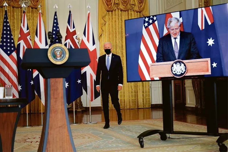 the trilateral agreement dubbed aukus is seen as the latest move by the us and its allies to counter the rise of china photo reuters the trilateral agreement dubbed aukus is seen as the latest move by the us and its allies to counter the rise of china photo reuters