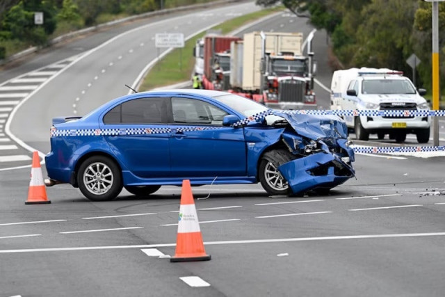 a damaged vehicle is cordoned off by the police after a two vehicle crash in engadine sydney australia august 25 2024 photo reuters a damaged vehicle is cordoned off by the police after a two vehicle crash in engadine sydney australia august 25 2024 photo reuters