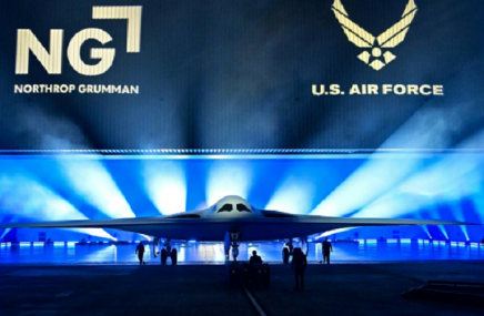 the b 21 raider is unveiled during a ceremony at northrop grumman s facility in palmdale california on december 2 2022 photo afp