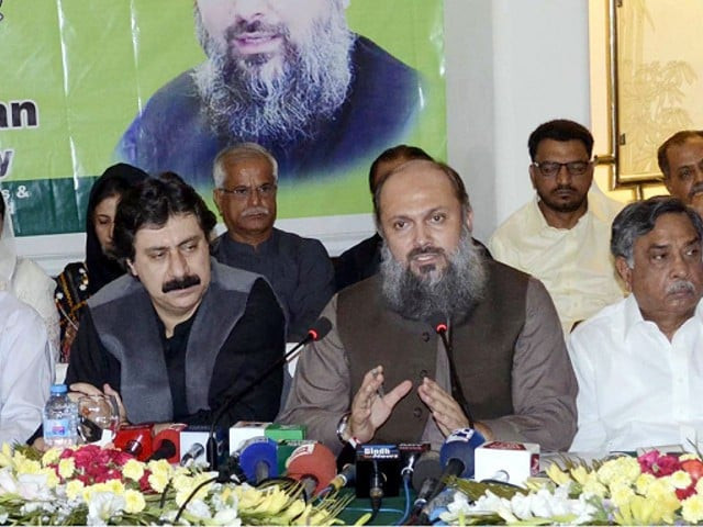 former balochistan chief minister jam kamal khan addressing a press conference in quetta photo inp file former balochistan chief minister jam kamal khan addressing a press conference in quetta photo inp file