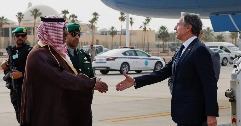 blinken arrives in saudi arabia to discuss israel normalization post war gaza blinken arrives in saudi arabia to discuss israel normalization post war gaza